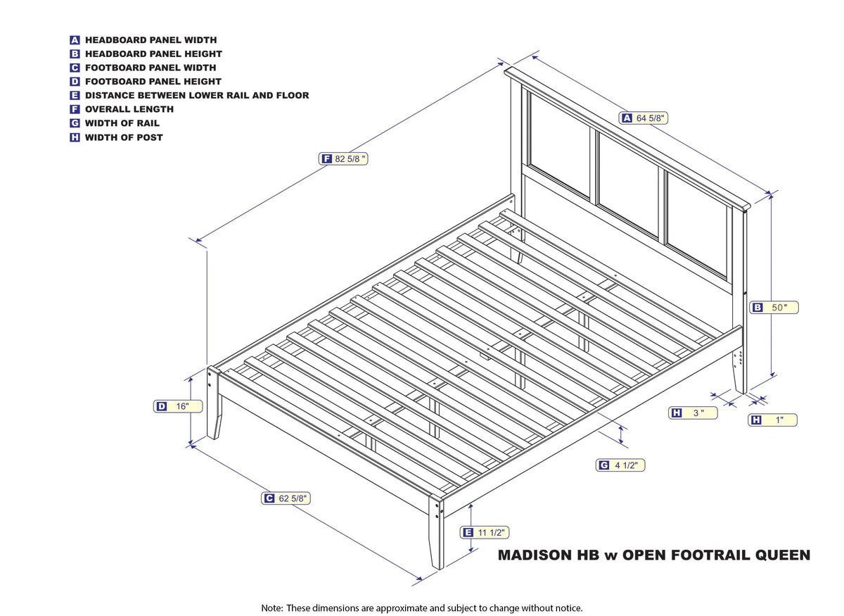 Queen Solid Wood Platform Bed with Panel Headboard in White E126882