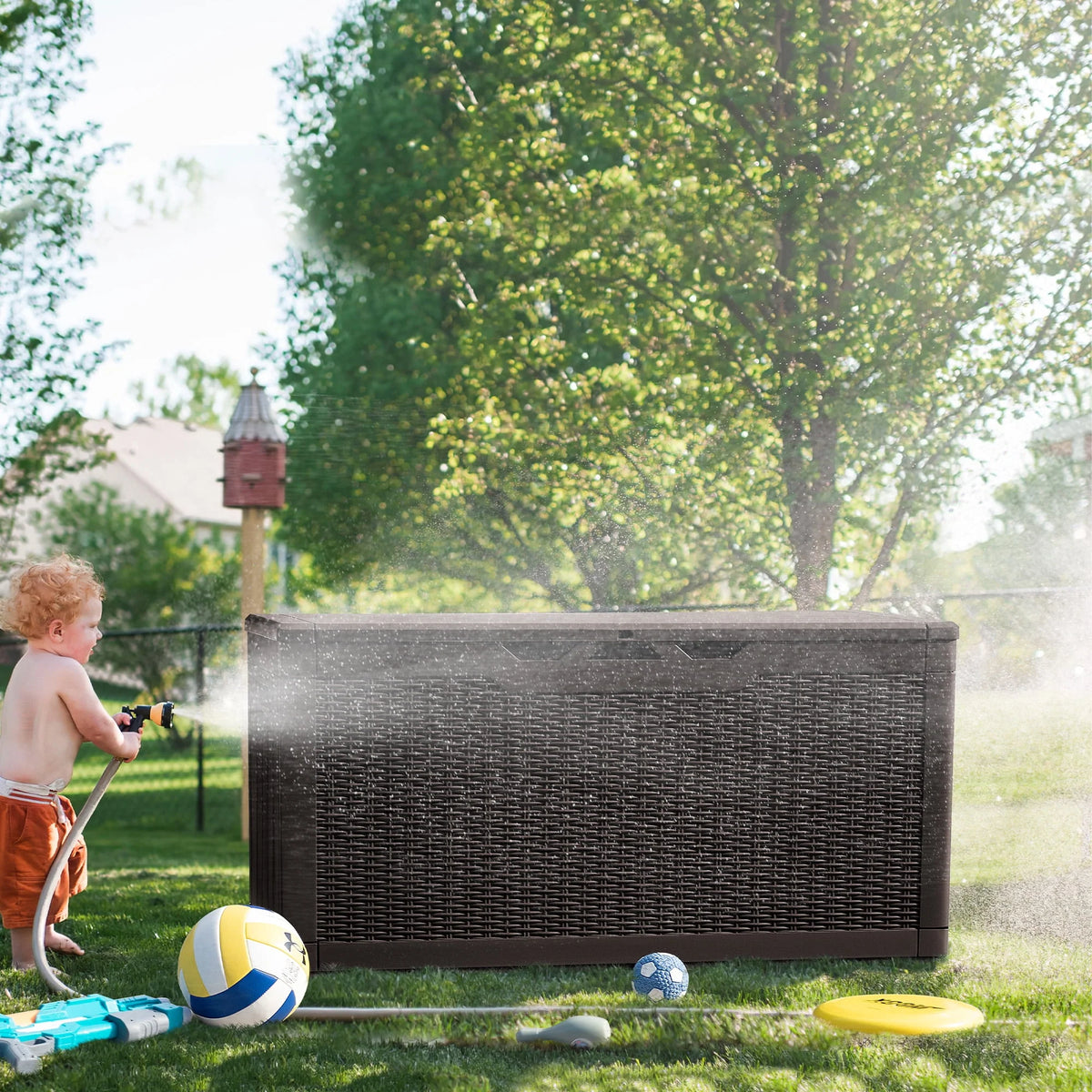 100 Gallon Black Plastic Resin Storage Box Q93111