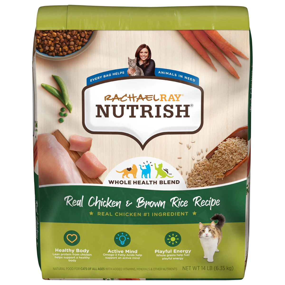 Chicken & Brown Rice Recipe Dry Cat Food 14-Pound Bag A337