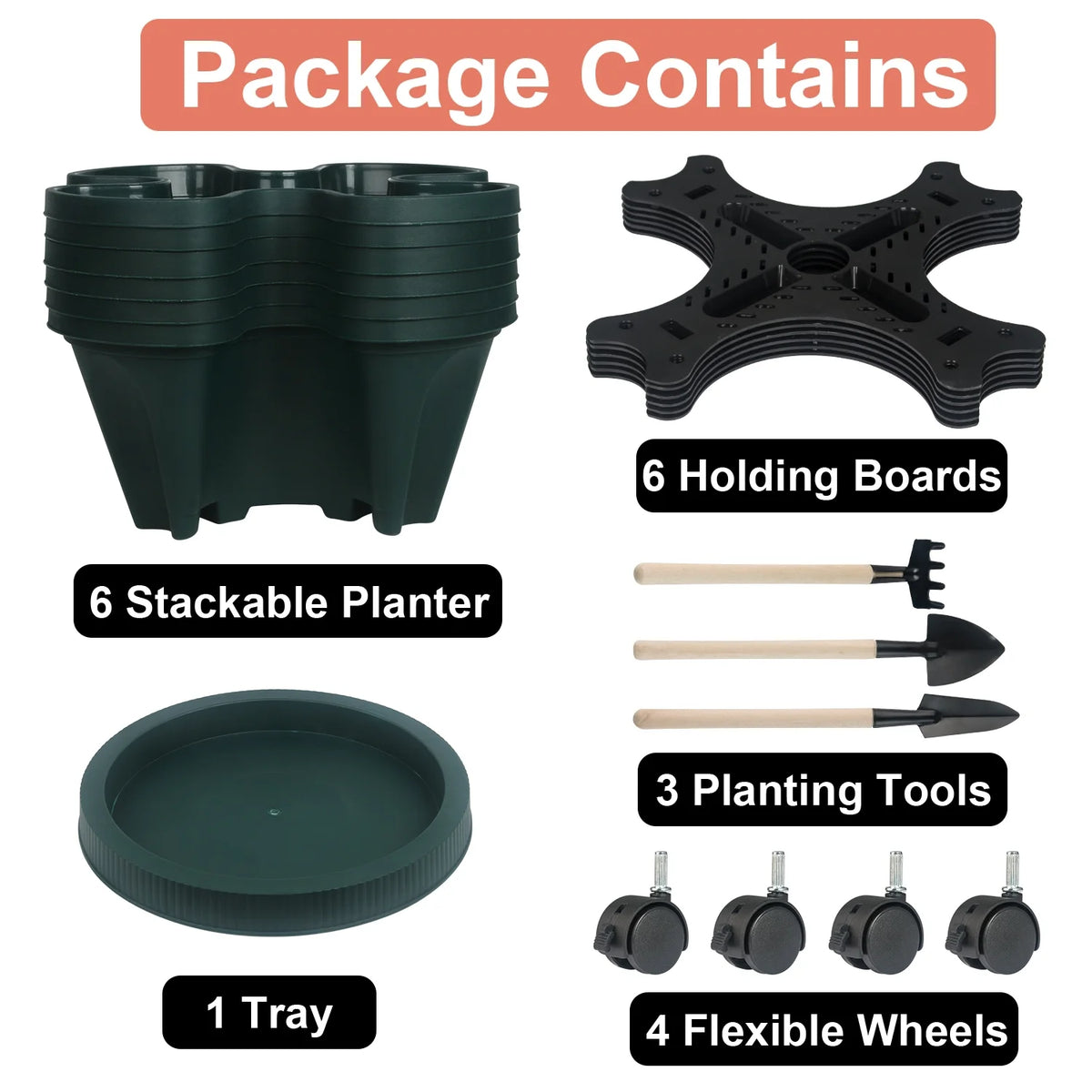 4 Tier Stackable Garden Planter D689
