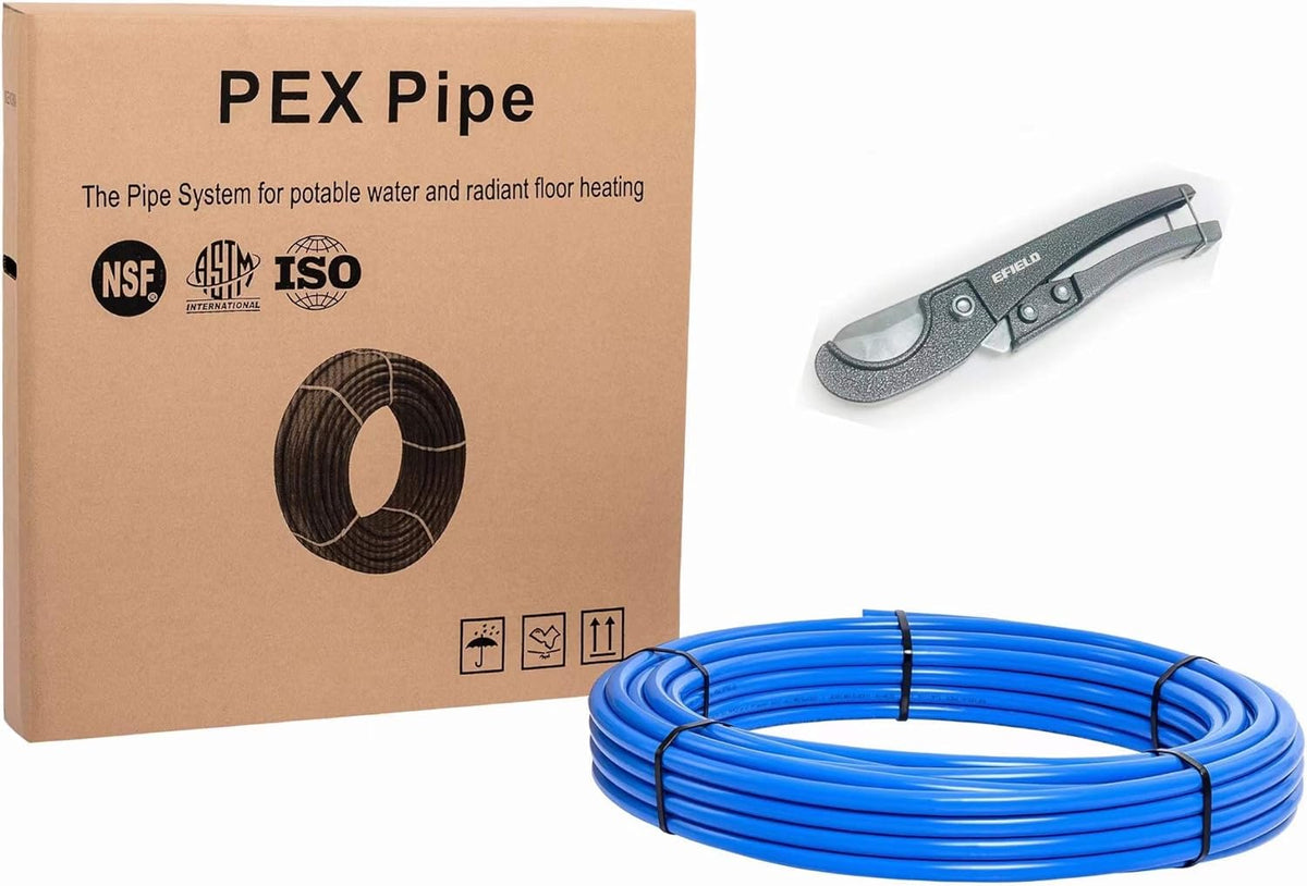 1/2 Inch 100 ft Blue Pex A Pipe/Tubing with Pipe Cutter Pack of 2 C87081