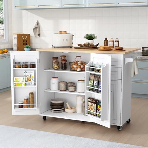 Kitchen Island with Storage on Wheels H169