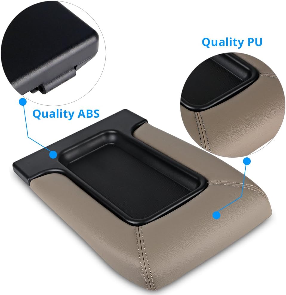 Tan Center Console Lid Replacement Cover Armrest Kit Pack of 2 S4782