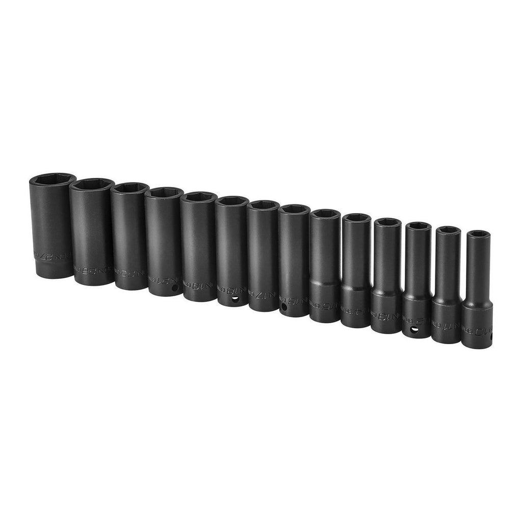 1/2 in. Drive Metric Deep Impact Socket Set, 14-Piece F57657
