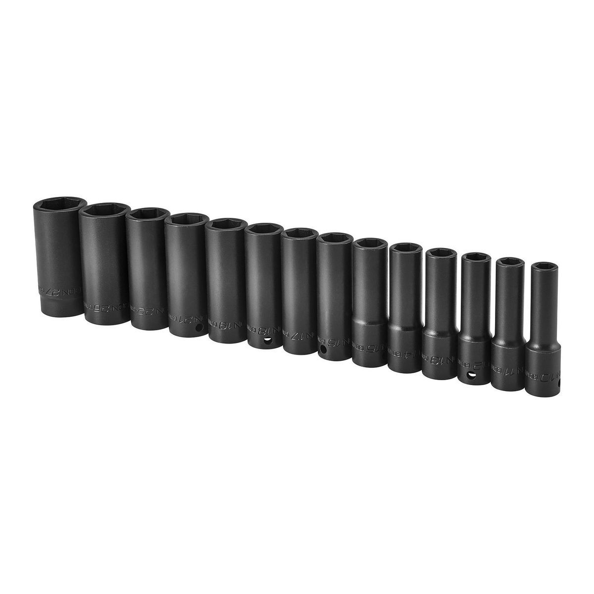 1/2 in. Drive Metric Deep Impact Socket Set, 14-Piece F57657