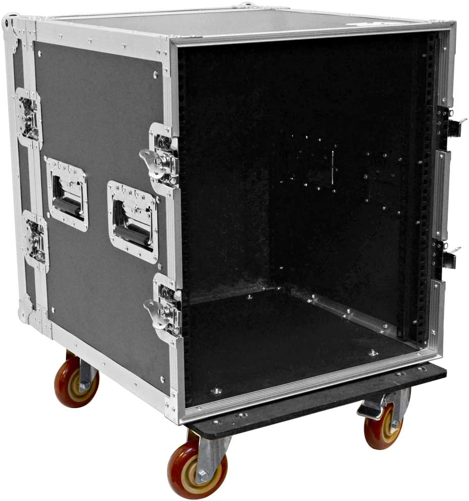 Heavy Duty 12 Space ATA Rack Case with 4 Inch Casters U8745