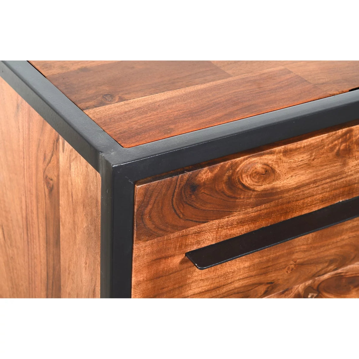 Brown and Black 4 Drawer Dresser J103