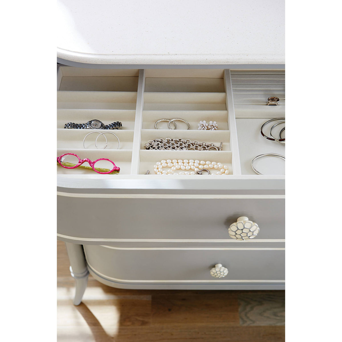 Gray Four Drawer Nightstand W9908