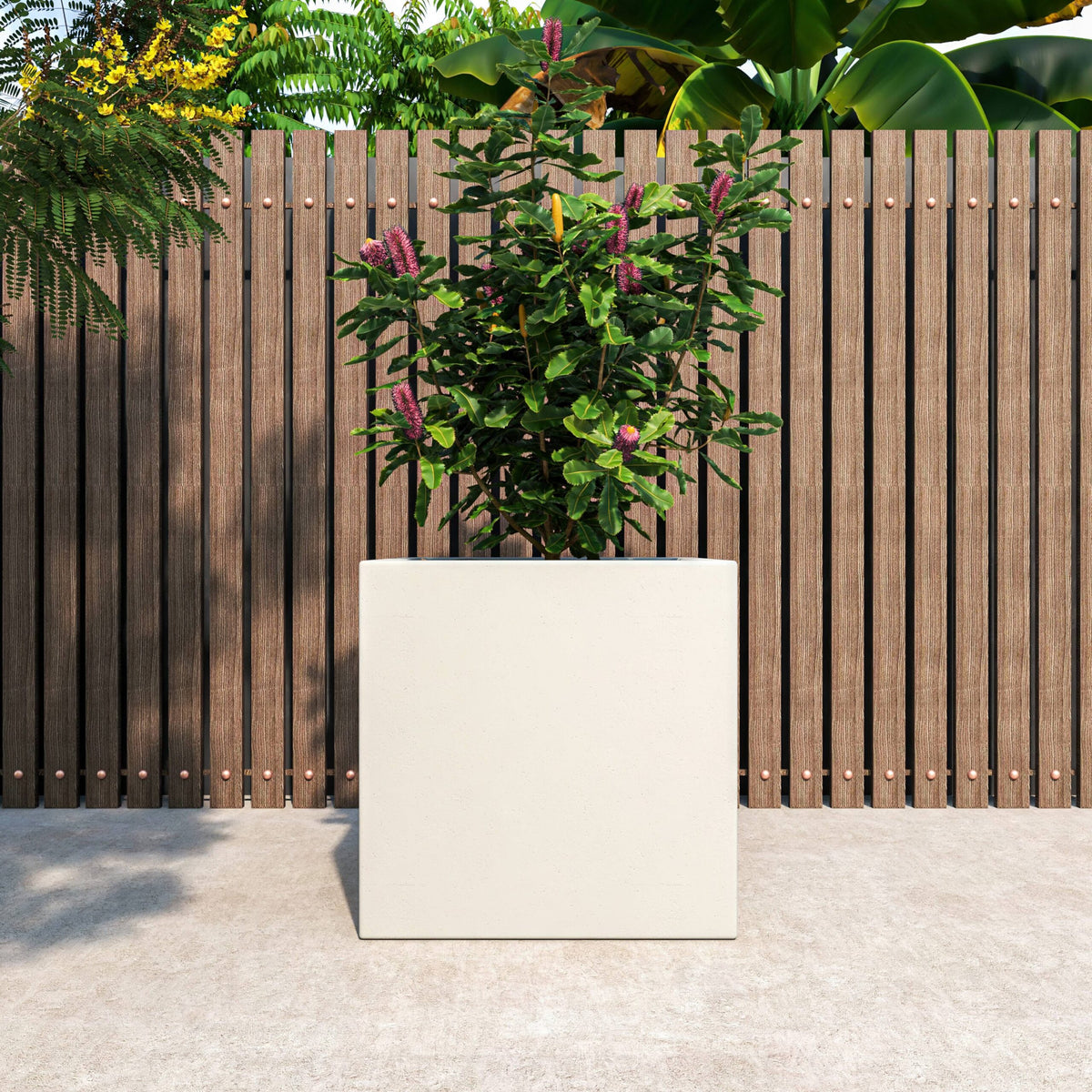 White 24 Inch Square Planter Pot T82099