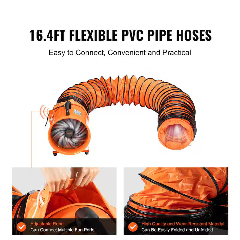 12 in. Heavy Duty Portable Blower Fan with Duct Hose F608