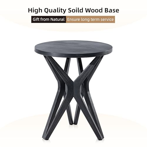 Distressed Ash Grey Round End Table Set of 2 V208420