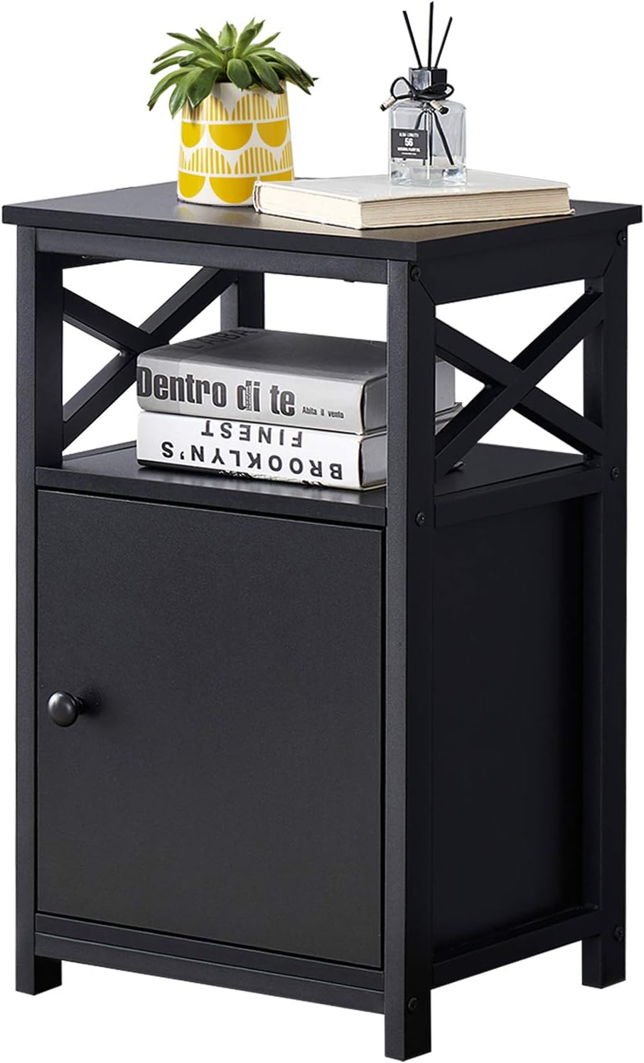 Rustic Brown Storage Cabinet and Drawer Nightstand U89397