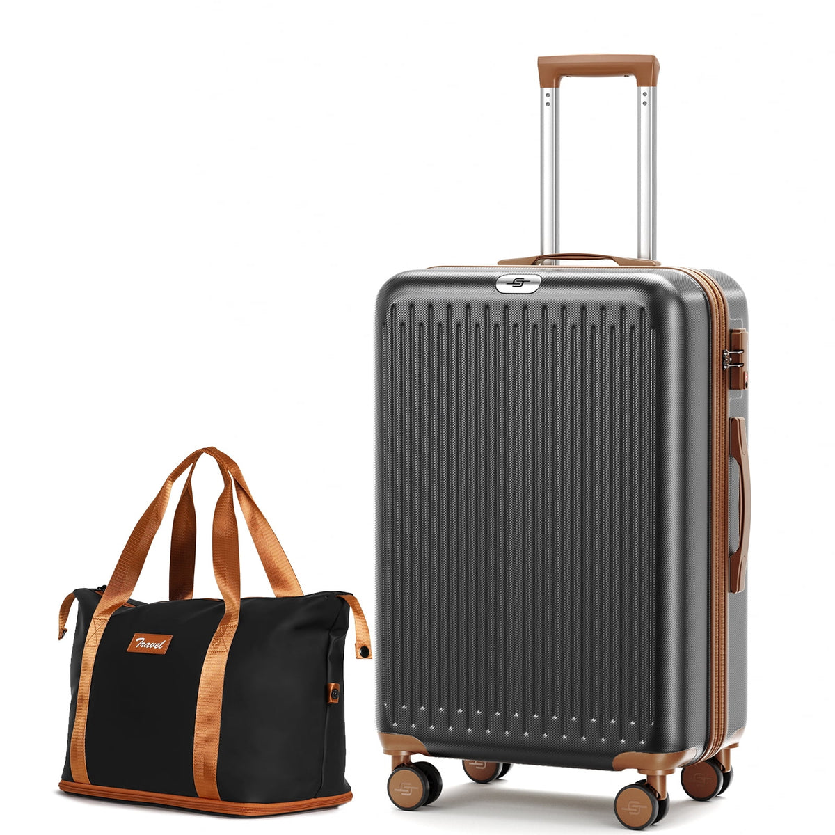 20" Expandable Carry on Luggage Lightweight Suitcase with Duffle Bag X197108