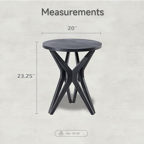 Distressed Ash Grey Round End Table Set of 2 V208420