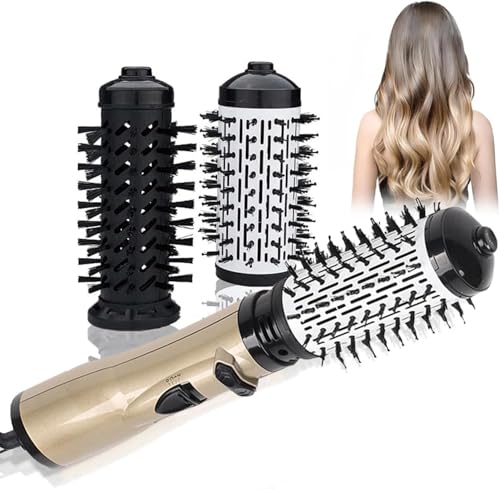Red 3-in-1 Hot Air Styler and Rotating Hair Dryer with 2 Interchangeable Brushes B627