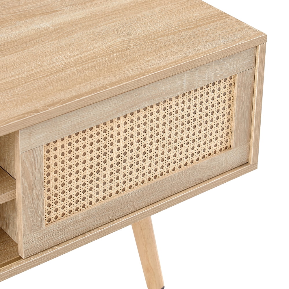 55 Inch Rattan TV Stand with Cabinet Storage J63486