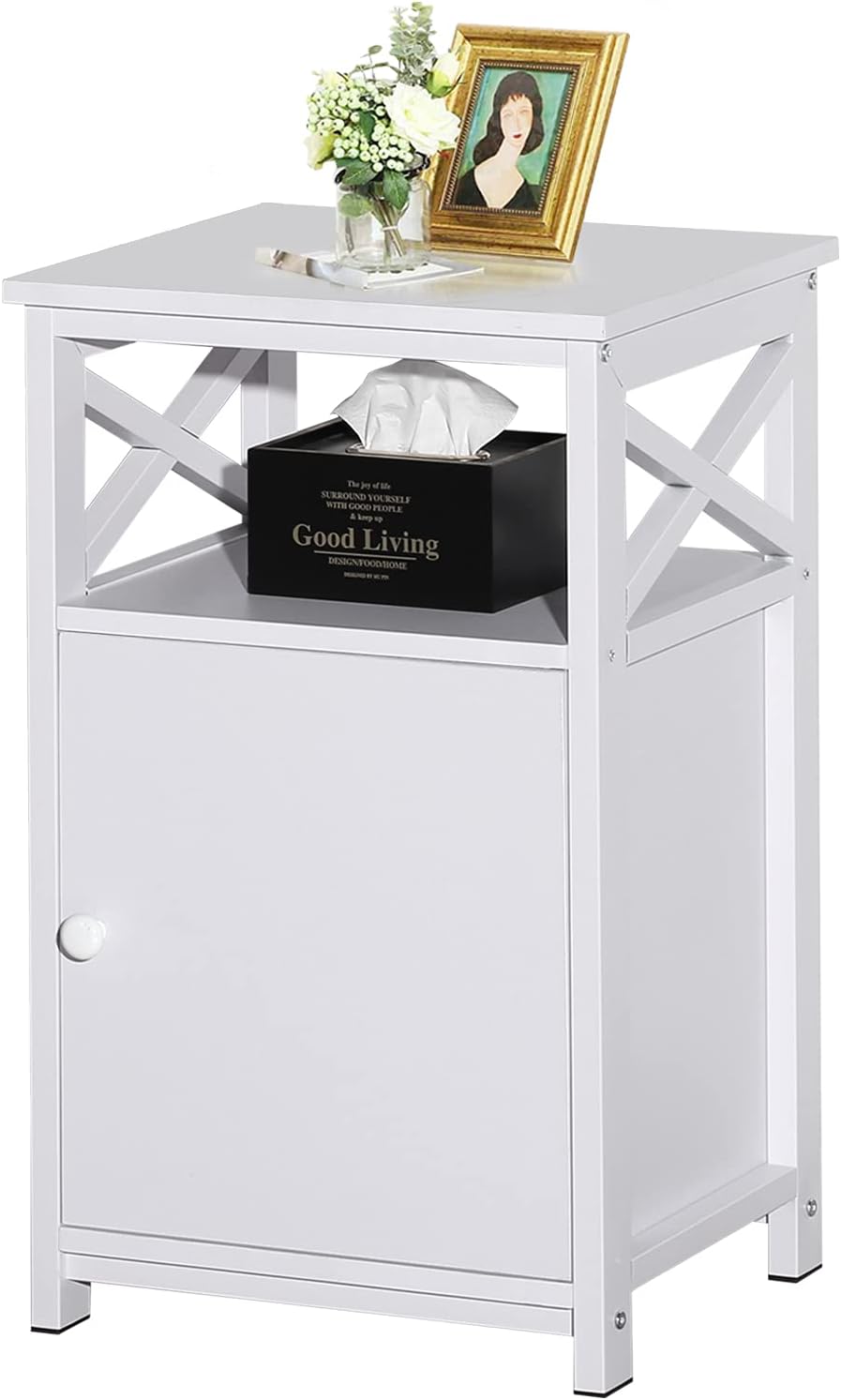 Brown Storage Cabinet and Drawer Nightstand W3177