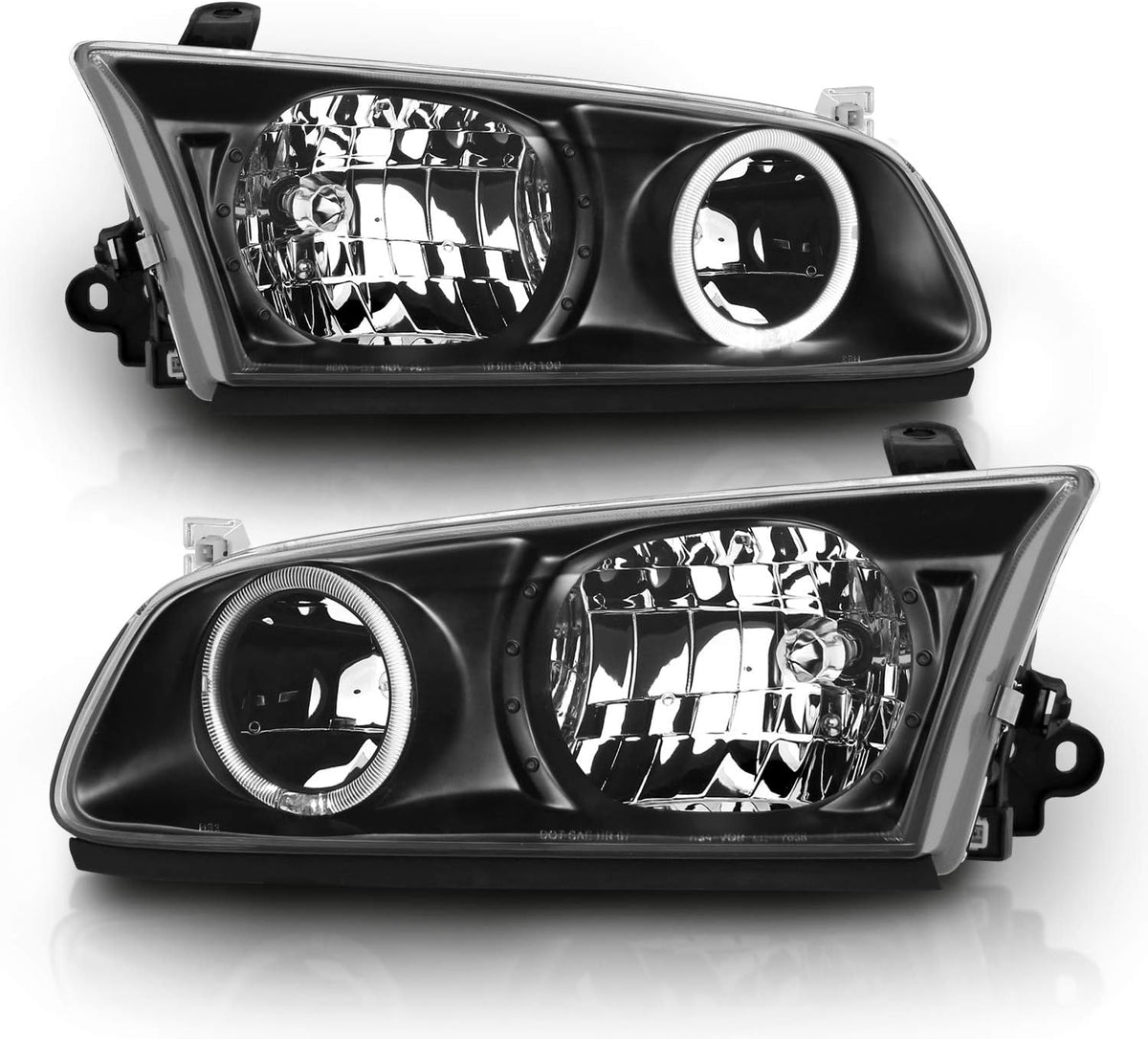 Black LED Halo Replacement Headlights for Toyota Camry F74753