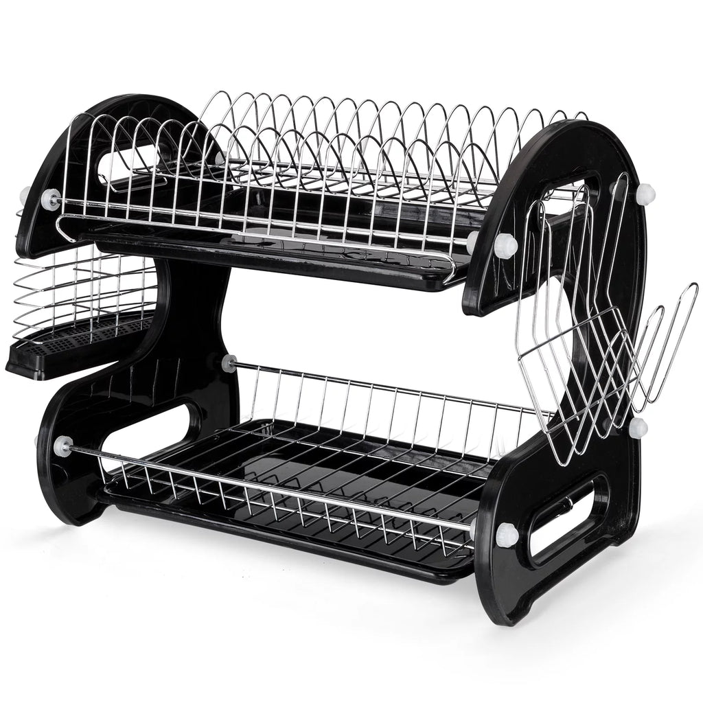 2-Tier Black Dish Drainer A248