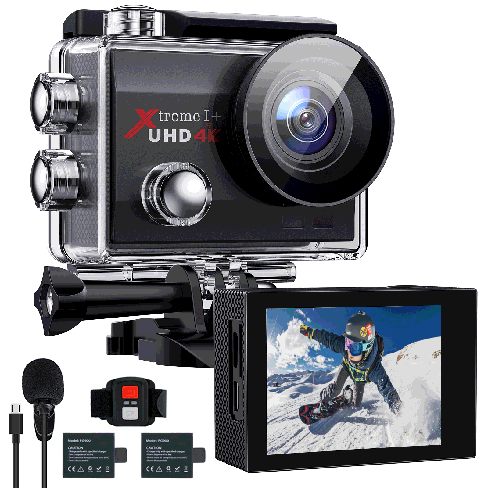 4K 20MP Waterproof Action Camera with WiFi EIS 170° Wide Angle K60238