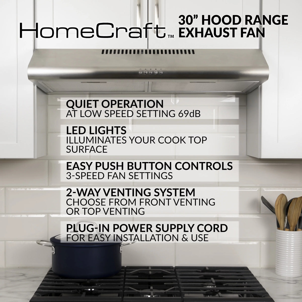 30-Inch Under the Cabinet Range Hood Stainless Steel K2501