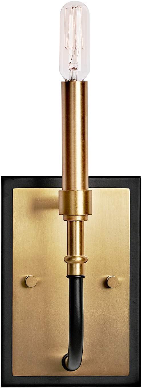 1-Light Gold Wall Sconces Black and Brushed Brass Finish Single Vanity Light T9308