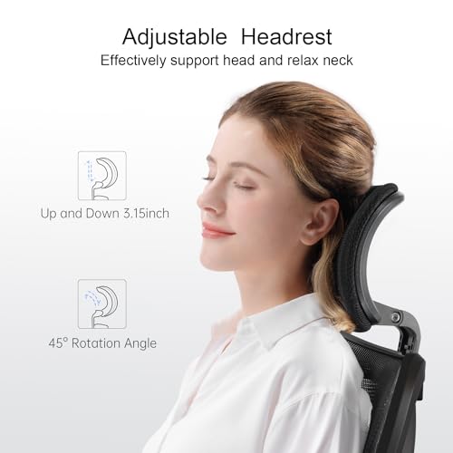 Black Ergonomic Office Chair with Adjustable Headrest and Lumbar Support G91568