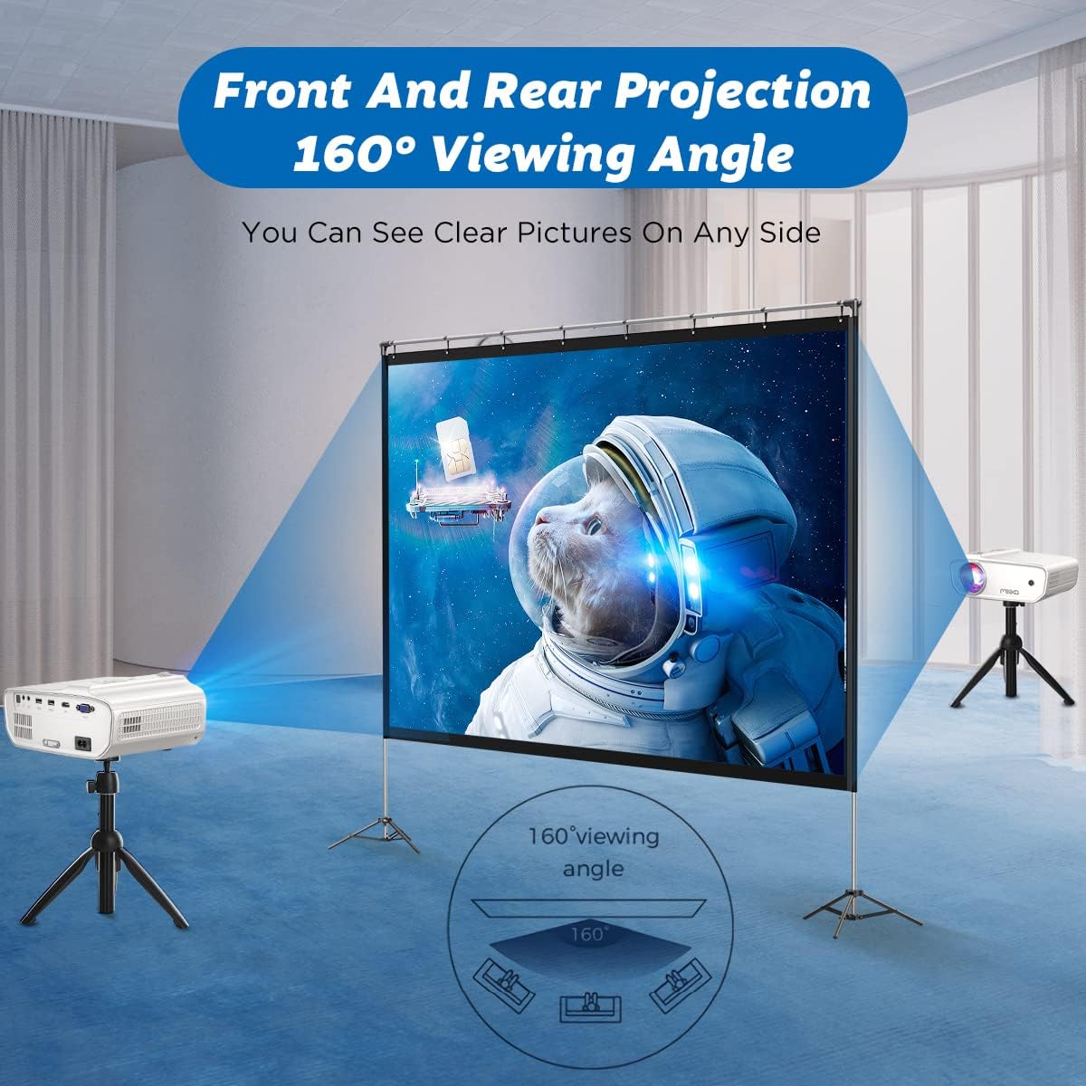 120 inch Portable Projector Screen with Stand and Carry Bag N84266