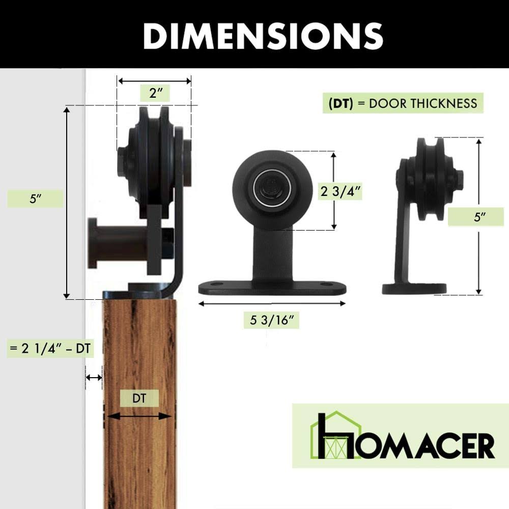 Black 18 ft. Sliding Barn Door Hardware Kit Q547
