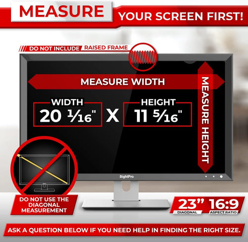 23 Inch Computer Privacy Screen Filter for 16:9 Widescreen Monitor, Pack of 2 O9327