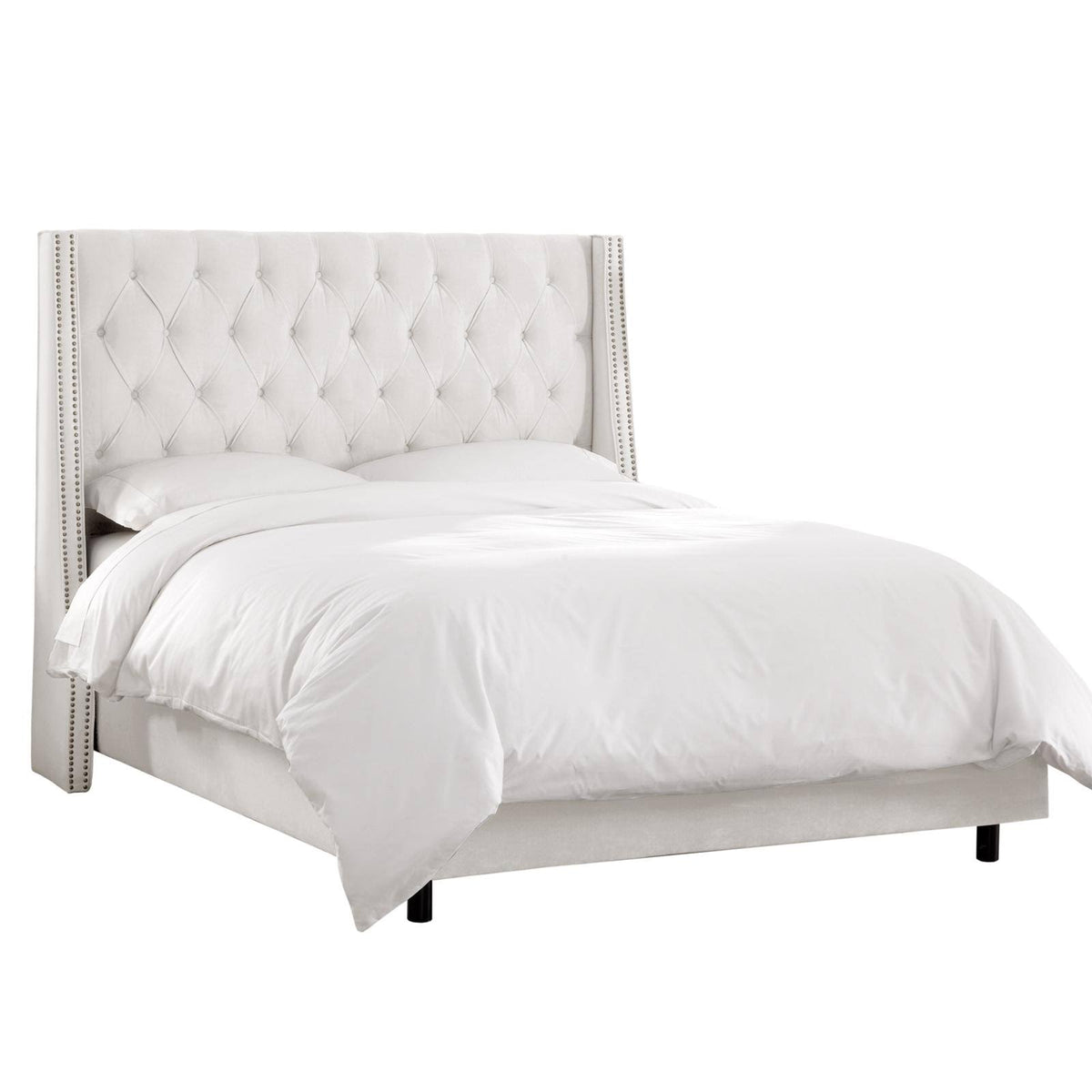 Velvet Tufted Wingback Bed K78591
