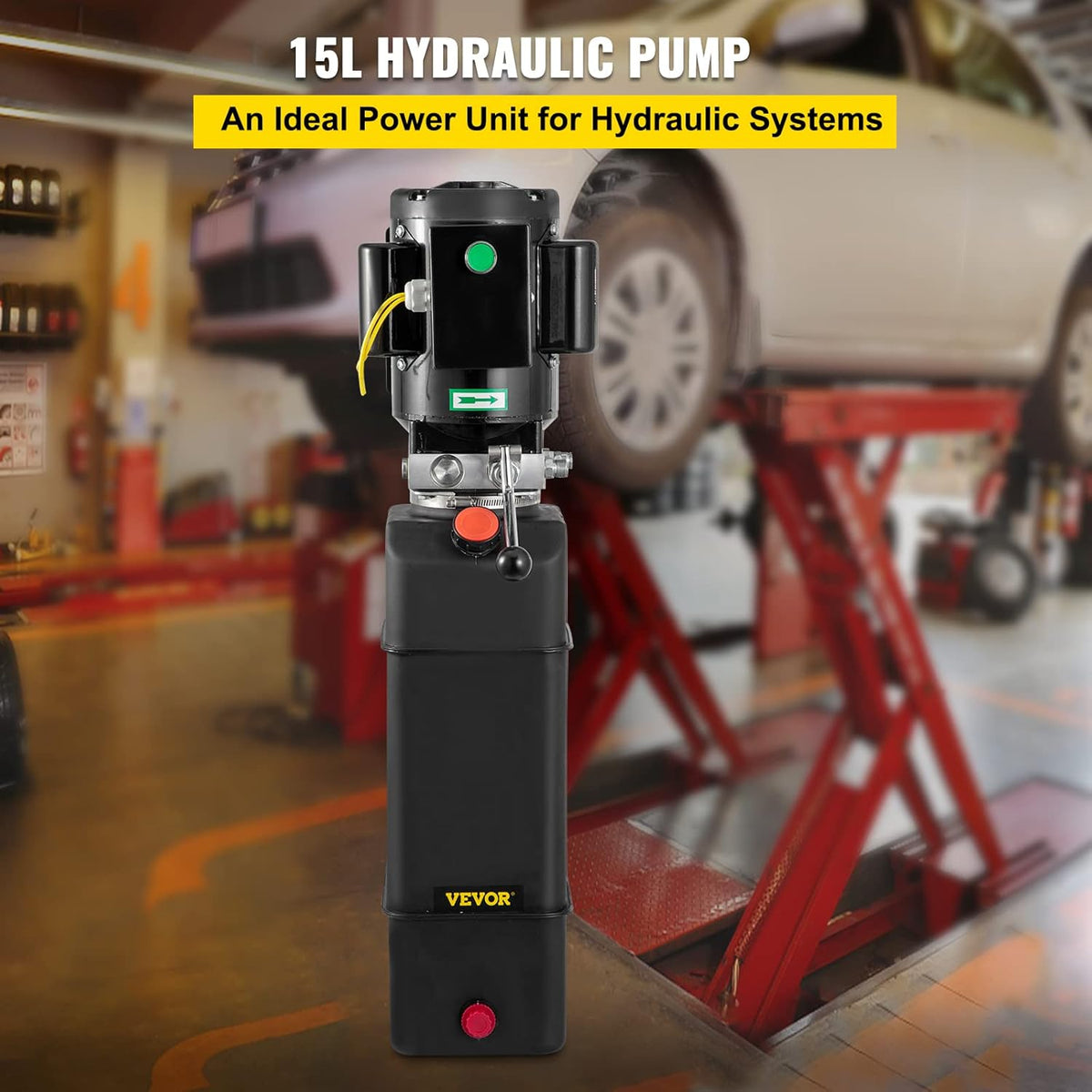 Hydraulic Pump 4 Gallon 3450 RPM 208-230 Volt 2 Horsepower Portable Car Lift U3884