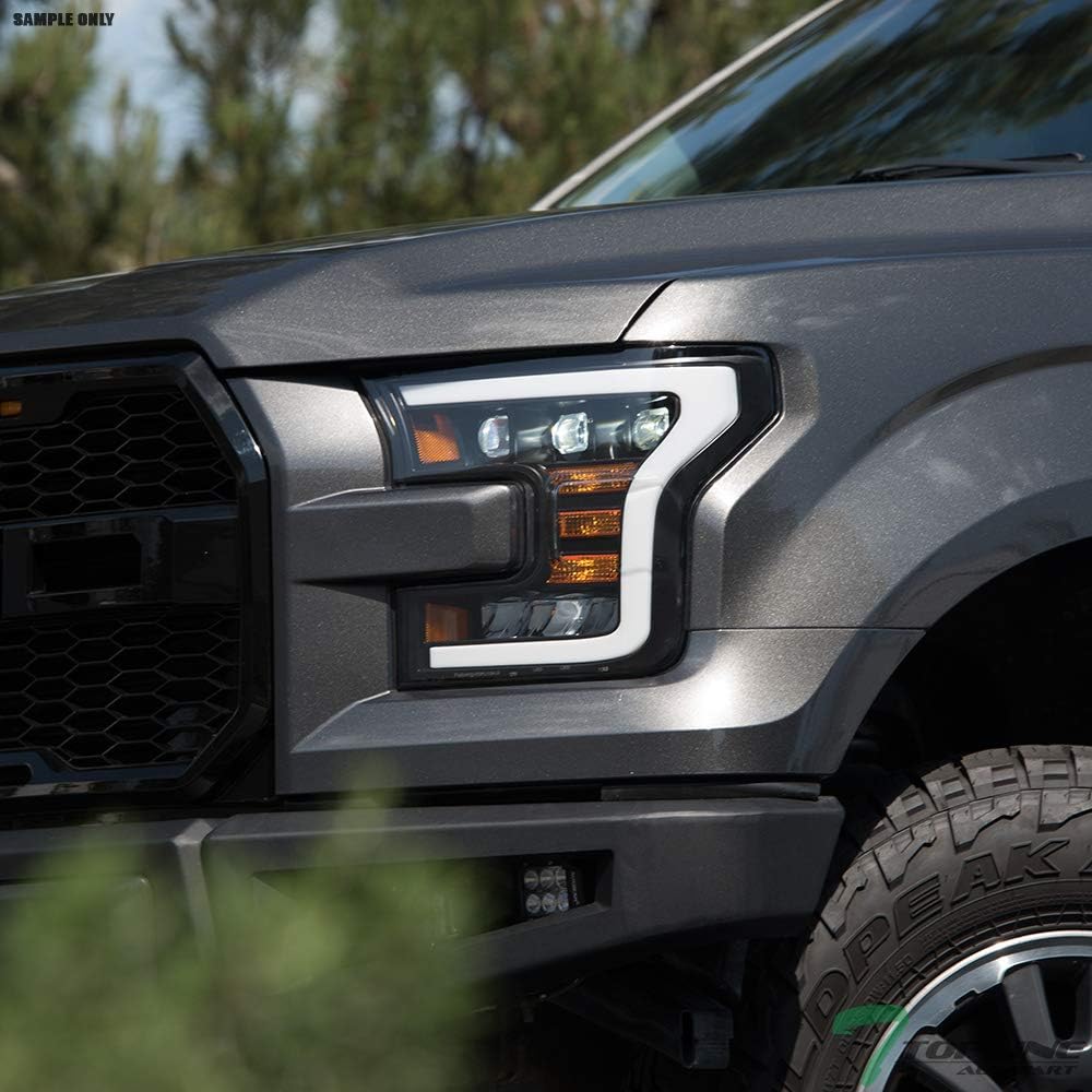 Black Housing Full LED Sequential Tri Projector Headlights For 15-17 Ford F150 A3342