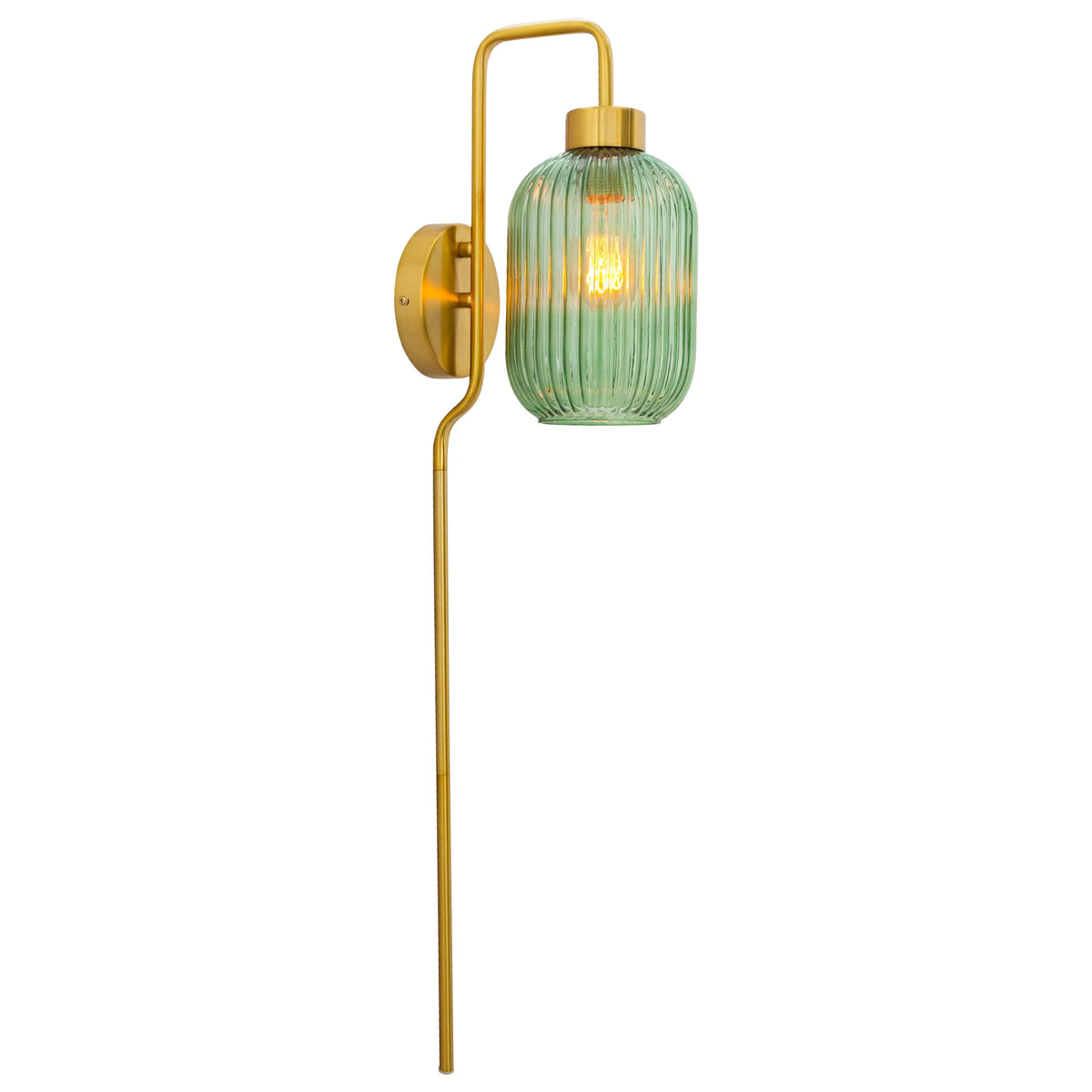 Green Glass and Metal Retro Wall Sconce Y1296