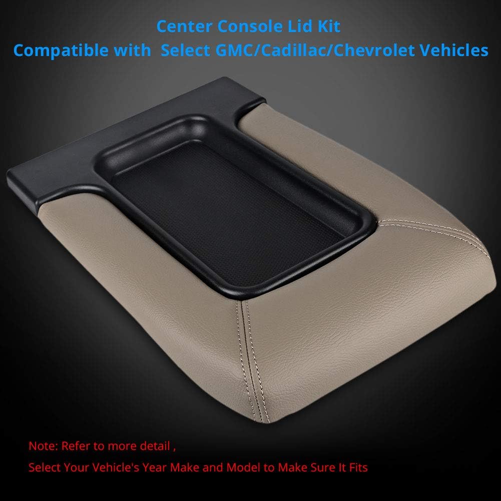 Tan Center Console Lid Replacement Cover Armrest Kit Pack of 2 S4782