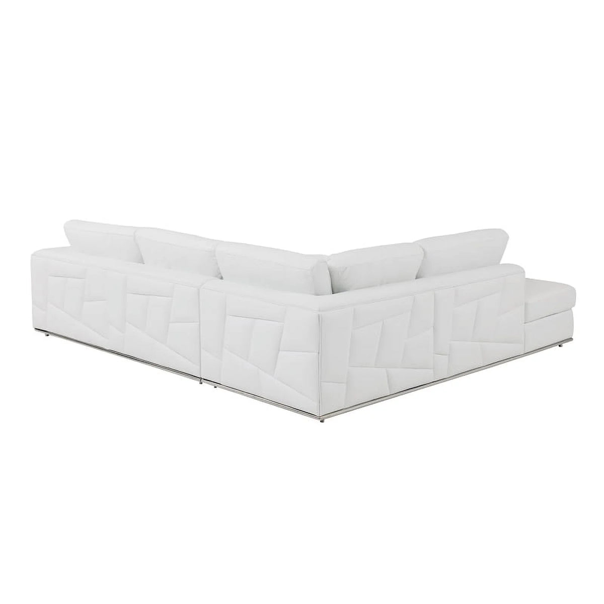 White Italian Top Grain Leather Sectional L2169