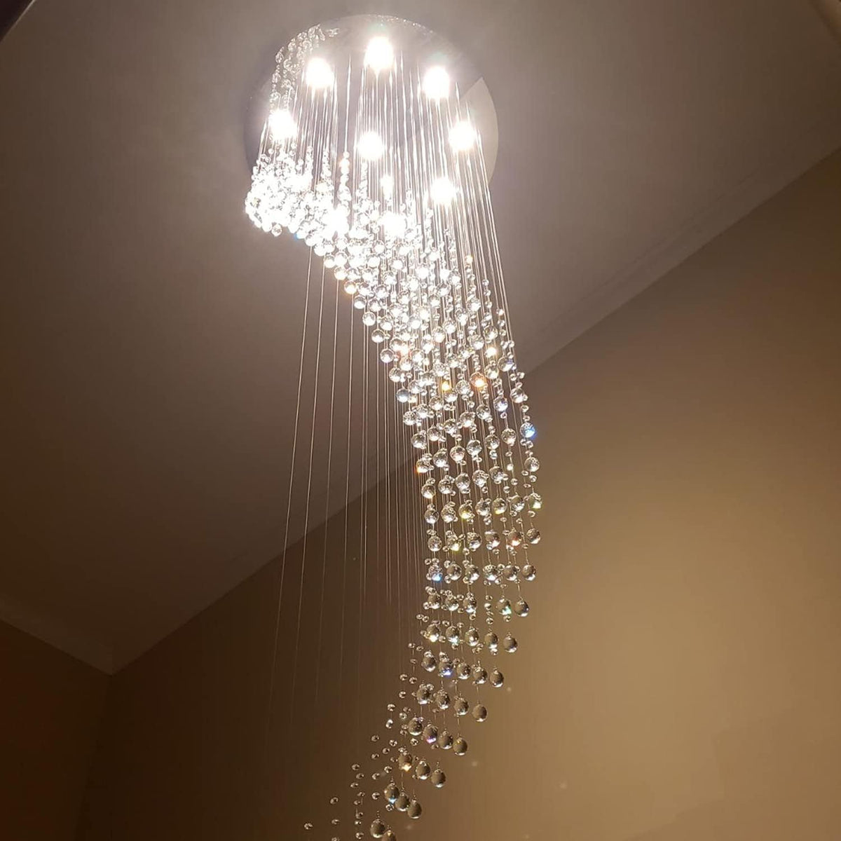 Large Crystal LED Chandelier Ceiling Light, 10 Lights F34753