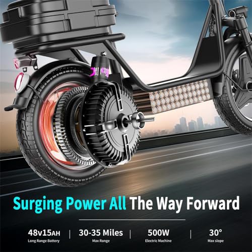 28 MPH 35 Miles Range 14'' Fat Tire Electric Scooter E93440