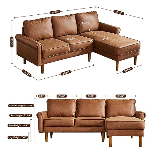 Grey L-Shape Sofa with Chaise A529