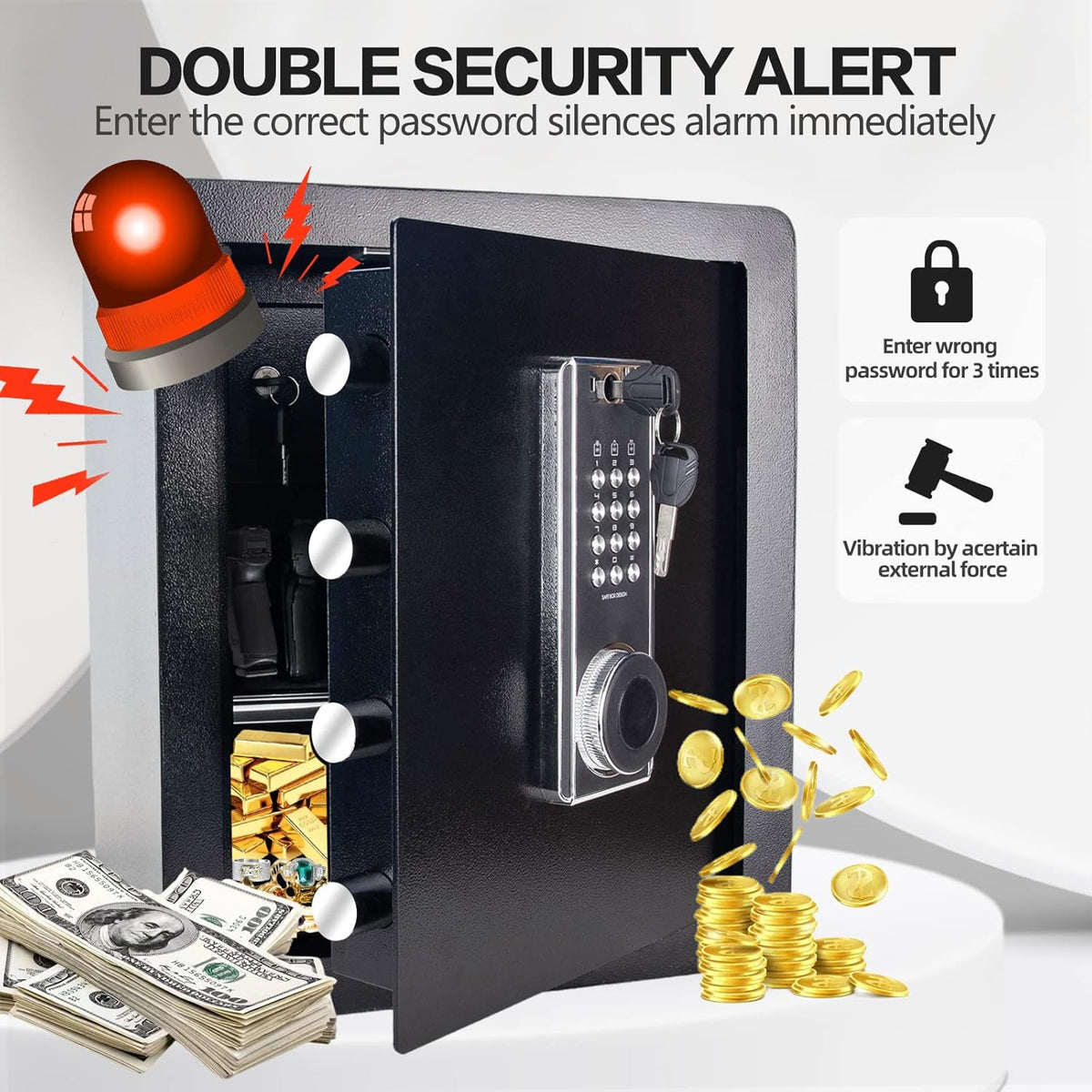 2.05 Cub Security Safe with Digital Keypad LED Light H676436