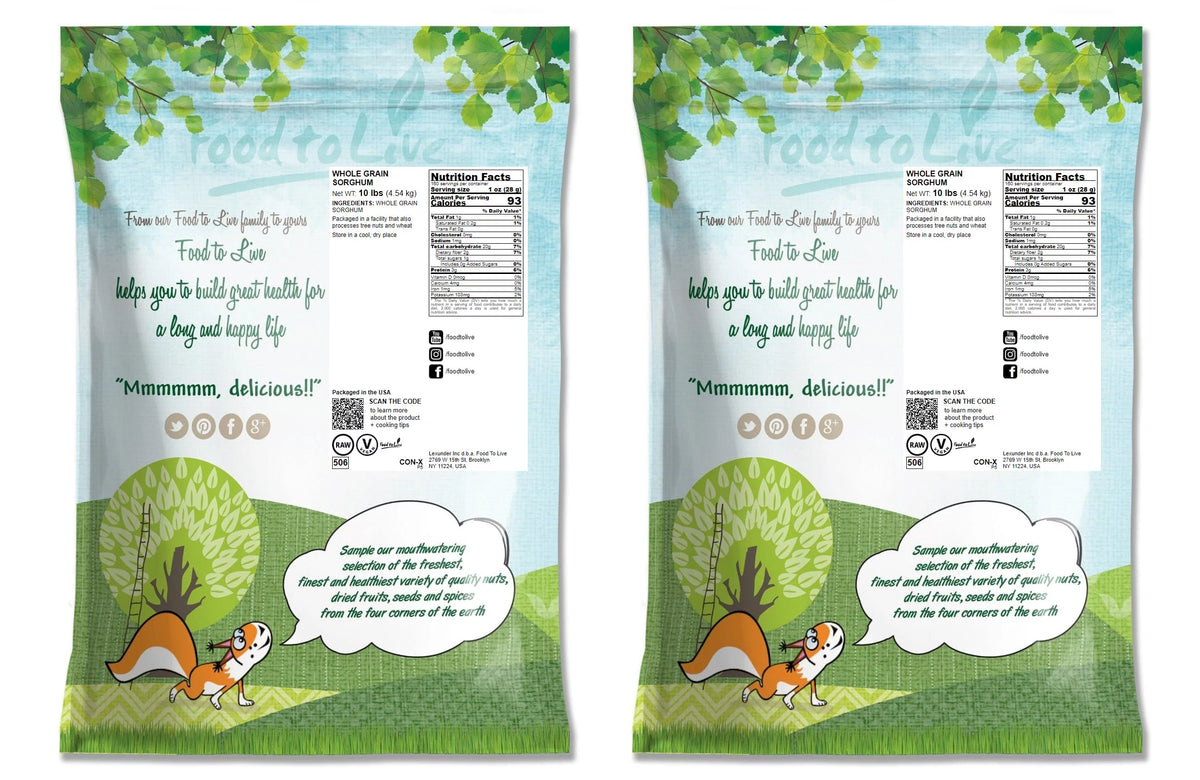 Whole Grain Sorghum, 20 Pounds – White Groats, Raw, Bulk Q4575