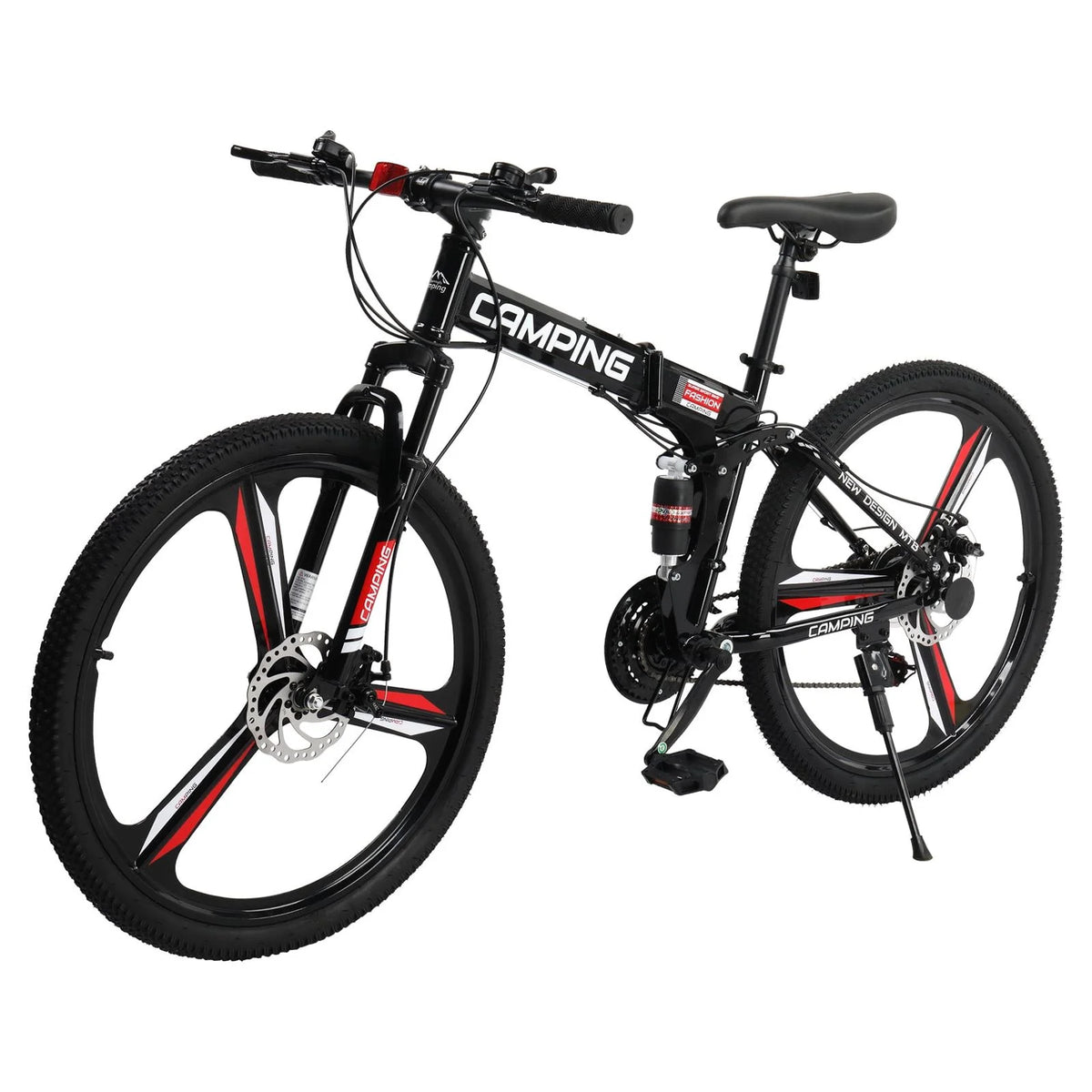 21-Speed Steel Mountain Bike, 26 Foldable Black C84034