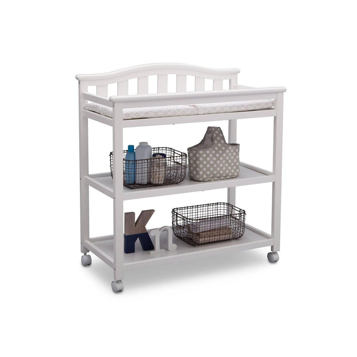 White Changing Table with Casters Z99707