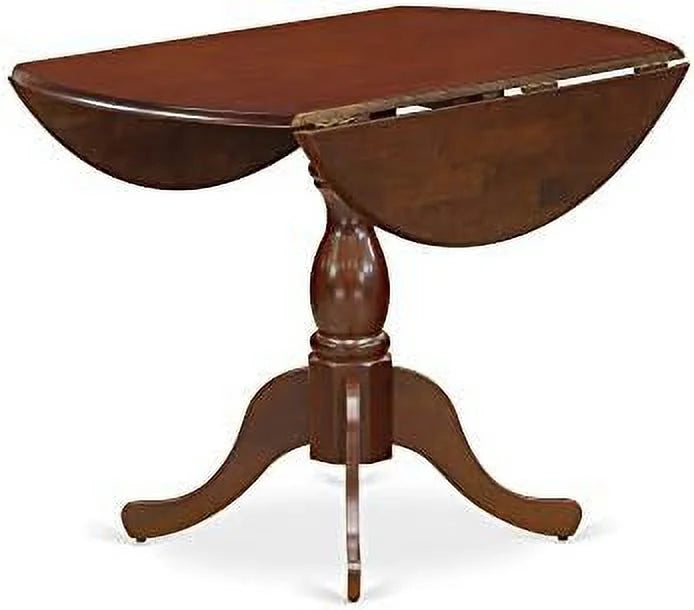 Round Dining Table with Dropleaf 42x42 Inch Mahogany C301