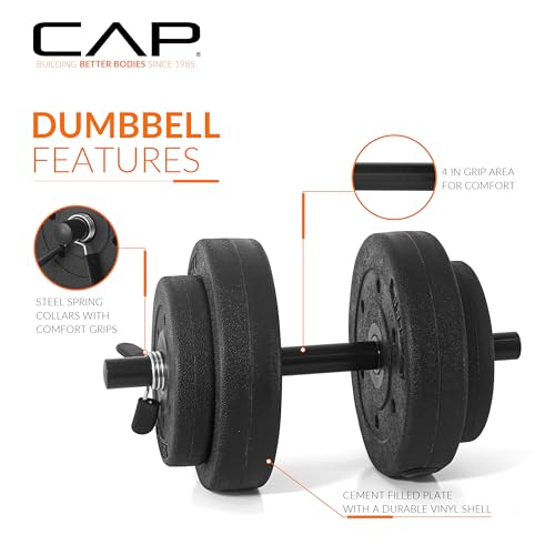 40-Pound Adjustable Cement Dumbbell Set L877392