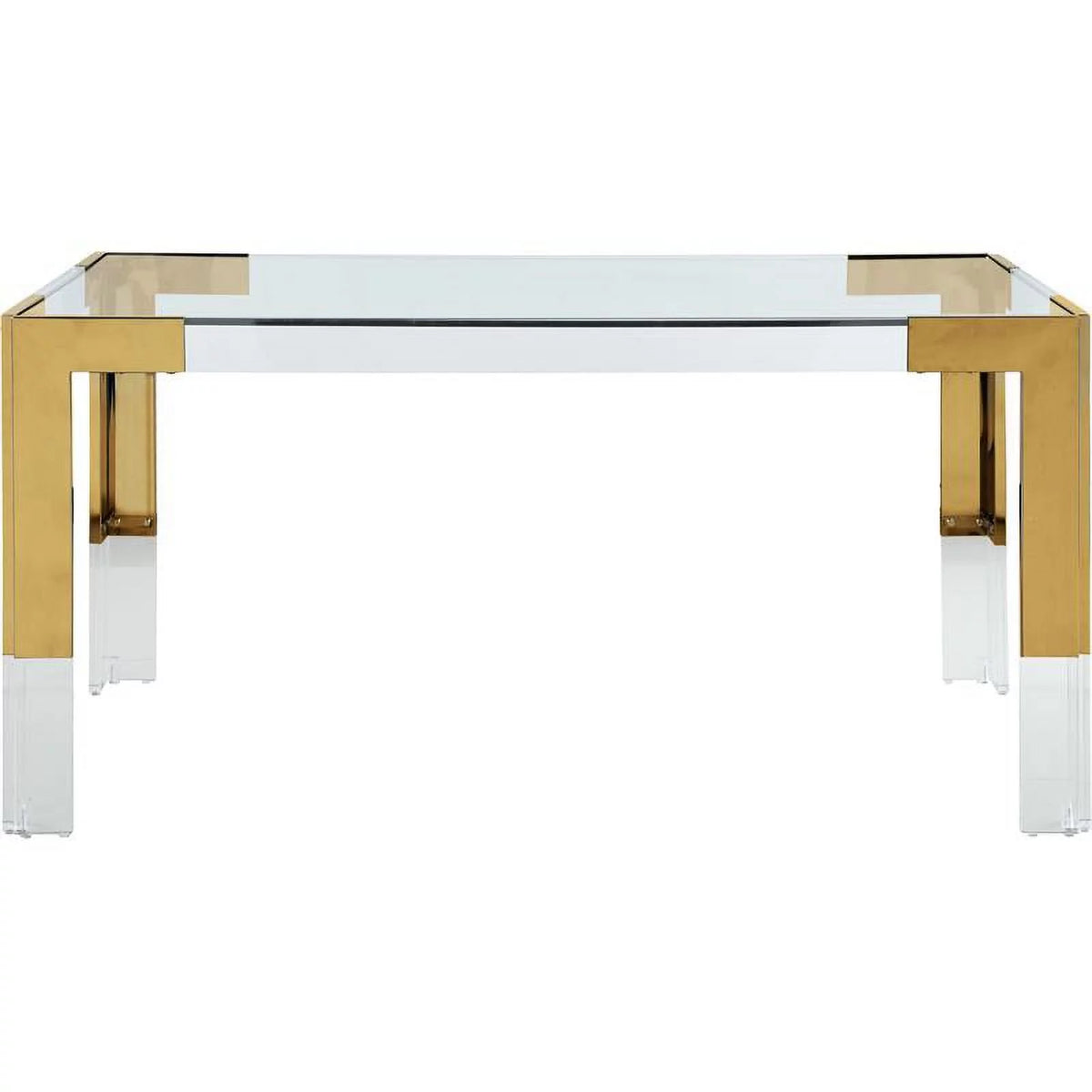 Gold Stainless Steel and Acrylic Dining Table H820854