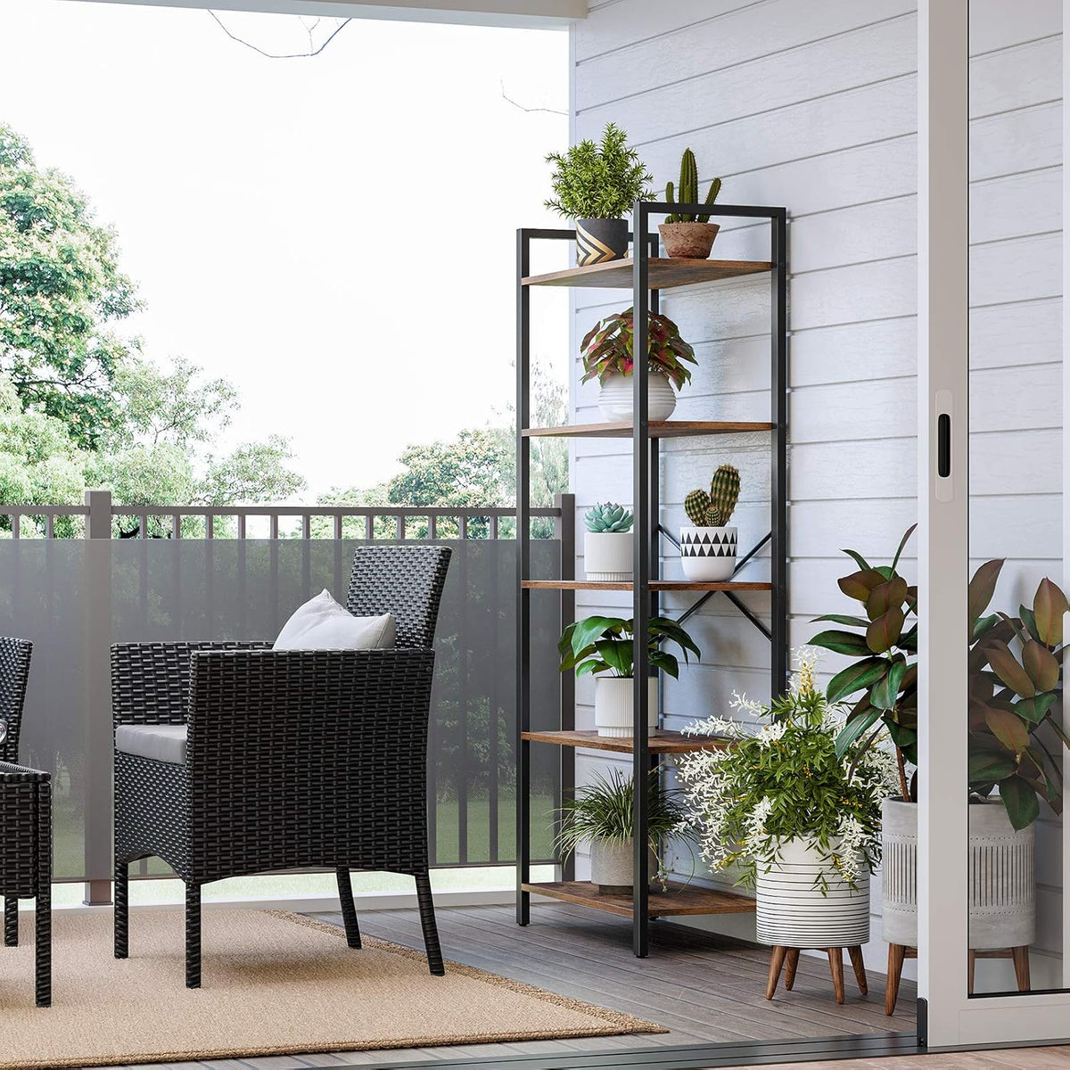 5-Tier Bookshelf with Steel Frame K751