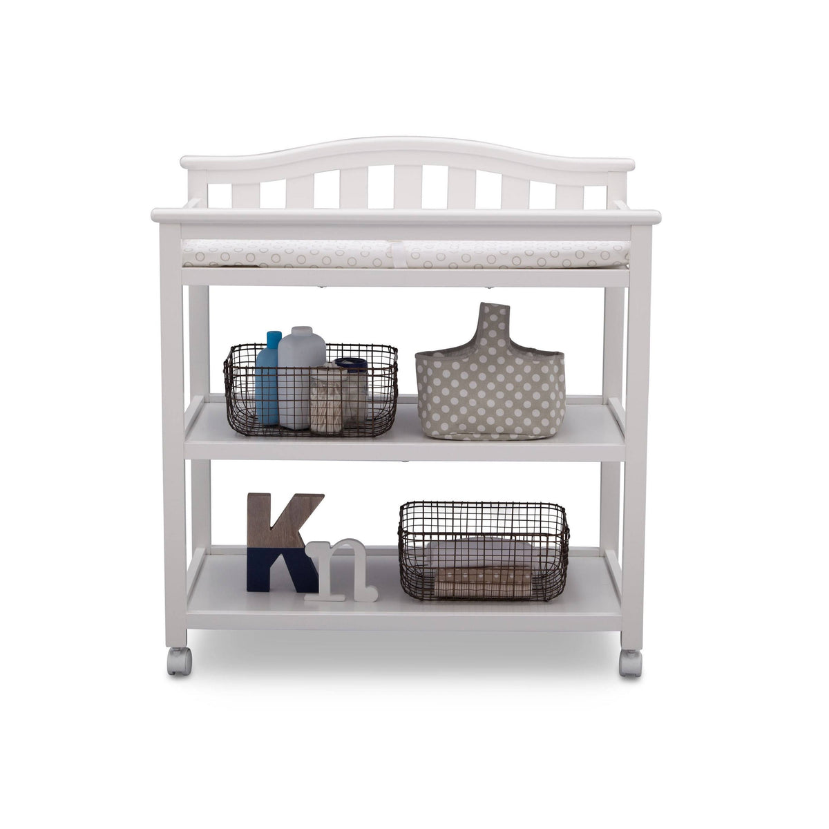 White Changing Table with Casters Z99707