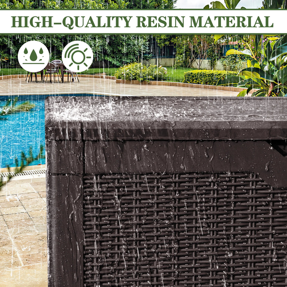 100 Gallon Black Plastic Resin Storage Box Q93111