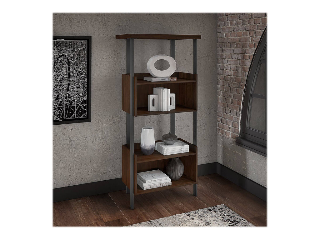 4 Shelf Bookcase in Modern Walnut V4229